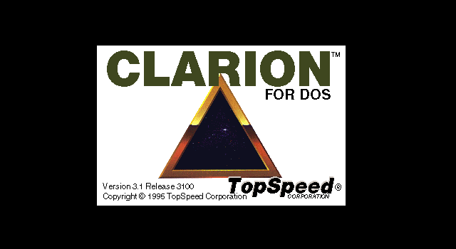 Clarion for DOS 3.1 - Splash
